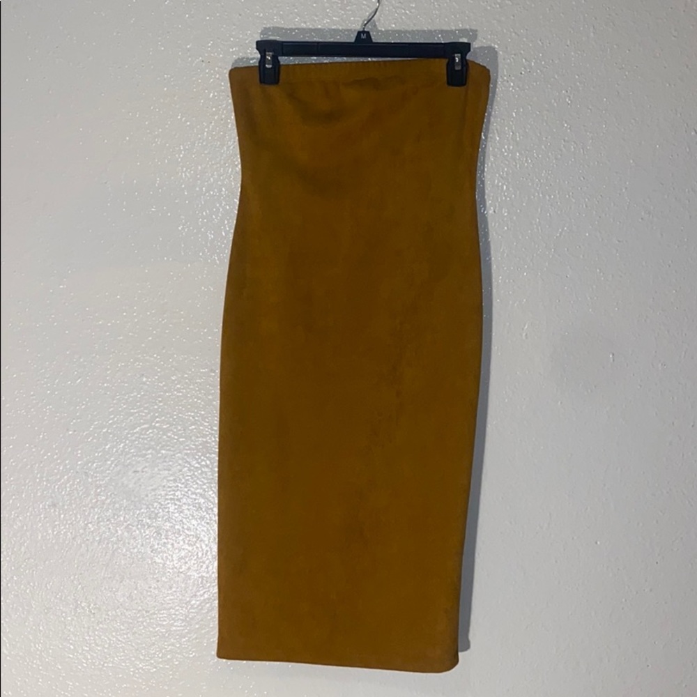 pencil brown dress🤎 Strapless!